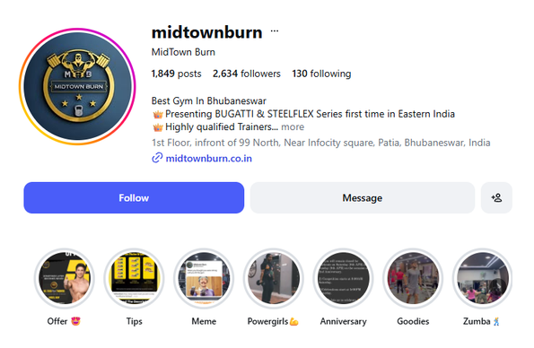 Midtown Burn page snapshot